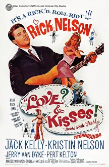 Ricky Prints: LOVE AND KISSES, US poster art, Ricky Nelson, 1965