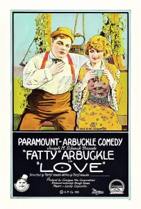Suspenders Prints: LOVE, US poster art, from left: Roscoe Fatty Arbuckle, Winifred Westover 1919