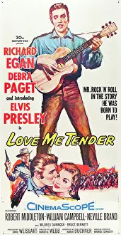 1956 Movies Prints: LOVE ME TENDER, top: Elvis Presley
