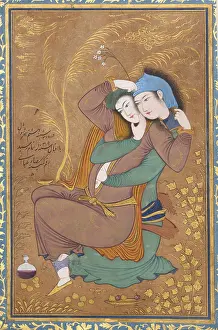 Iranian Prints: THE LOVERS, by Riza-yi Abbasi, 1630
