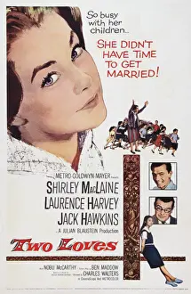 Teacher Prints: TWO LOVES, US poster art, clockwise from top left: Shirley MacLaine