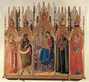 Decorative Objects Prints: Luca di Tomm, St Anna Metterza between St Caterina d'Alessio