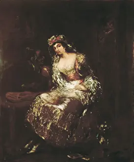 LUCAS VELAZQUEZ, Eugenio (1817-1870). The Maja. 1867. Romanticism. Oil on canvas. SPAIN. Madrid. LAzaro Galdiano Foundation