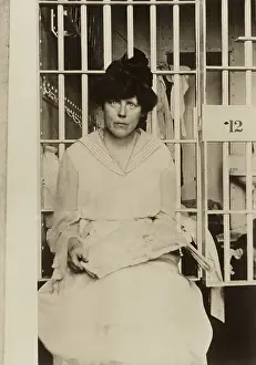 Militants Prints: Lucy Burns (1879-1966), in a jail at the Occoquan Workhouse in Virginia in November 1917