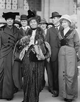 Burns Prints: Lucy Burns (left) with Emmeline Pankhurst (center) in Washington, DC, 1913