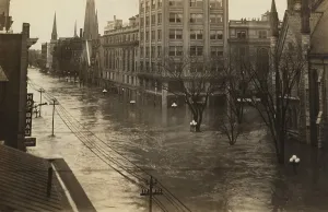 Damage Prints: Ludlow Street in downtown Dayton, Ohio, looking north during The Great Flood of 1913