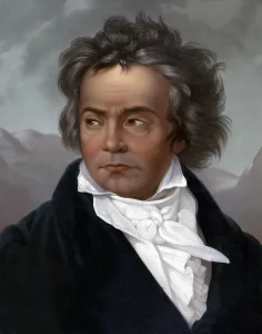 Beethoven Prints: Ludwig van Beethoven (1770-1827). 1819 portrait by Ferdinand Schimon (1797-1852)