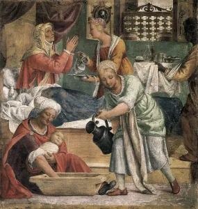 Lombardia Prints: LUINI, Bernardino (1480-1532). Nativity of Mary