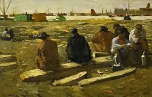 Work Prints: Lunchtime at the Building Site in Amsterdam, by George Hendrik Breitner, 1897