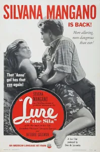1949 Movies Prints: LURE OF THE SILA, US poster art, from left: Silvana Mangano, Jacques Sernas, 1949