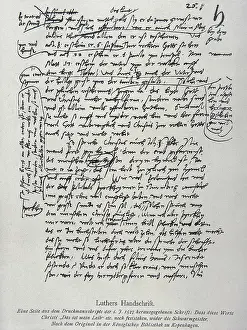 Foreground Prints: LUTHER, Martin (1483-1546). Manuscript by Luther. AISA/Everett Collection**US SALES ONLY**
