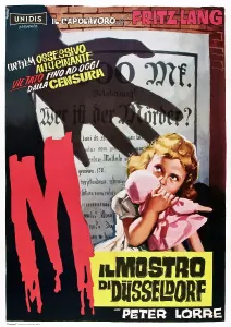 Shadow Prints: M, (aka IL MOSTRO DI DUSSELDORF), 1960s Italian poster art, 1931