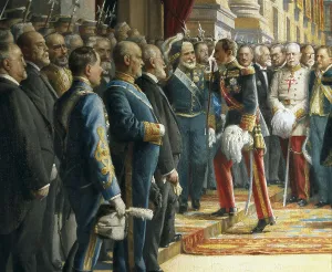 MAANOS MARTINEZAsterio (1861-1935). Opening of the Cortes at the Senate. 1920. SPAIN. Madrid. Senate Palace. Detail