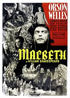Orson Prints: MACBETH, Italian poster art, Jeanette Nolan (top, center), Orson Welles (center), 1948