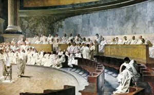 Latium Prints: MACCARI, Csar (1840-1919). Cicero Denouncing Catiline