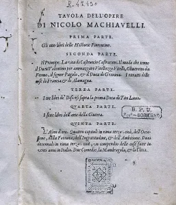 Machiavelli Prints: MACHIAVELLI, Niccol (1469-1527)