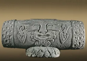 Aztecs Prints: Macuilxochitl teponaztli votive