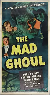 1943 Movies Prints: THE MAD GHOUL, top l-r: Evelyn Ankers, David Bruce, bottom: Turhan Bey, poster art, 1943