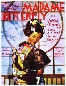 Japanese Prints: MADAME BUTTERFLY, Sylvia Sidney on Belgian poster art, 1932