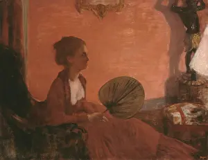 Degas Prints: Madame Camus, by Edgar Degas, 1869-70, French impressionist painting, oil on canvas