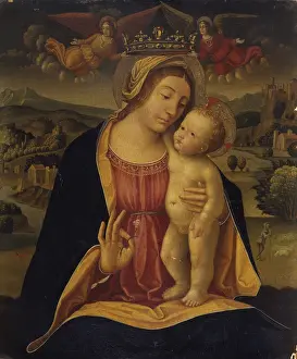 Carnation Prints: Madonna of Carnation crowned by Angels