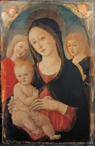 Young Men Prints: Madonna with Child and Two Angels