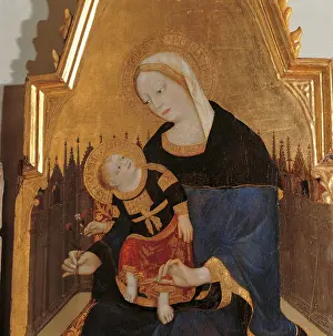 Square Image Prints: Madonna and Child with Angels, Sts Augustine