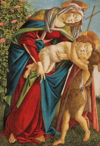 John The Baptist Prints: Madonna with Child Embracing the Young St John