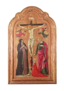Four People Prints: Madonna and Child Enthroned (recto) Crucifixion (verso)