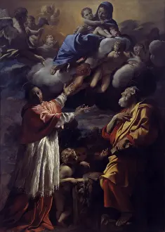 Angels Prints: Madonna and Child in Glory, St. Charles Borromeo and St