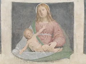 Renaissance Prints: Madonna with Child (Madonna col Bambino), by Bramantino, 15th Century, fresco - Detail