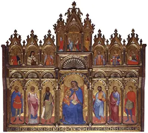 Stand Prints: Madonna with Child, Saints and Crucifixion