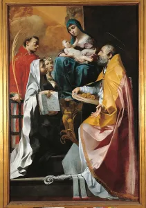 Martyr Prints: Madonna with Child and Saints Lawrence
