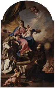 Putto Prints: Madonna with Child and Saints Leonardo and Francis from Paola