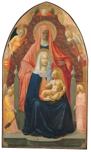 Madonna and Child with St Anne, by Tommaso di Ser Giovanni Cassai known as Masaccio, Tommaso di Cristofano Fini known as Masolino da Panicale, 1424 - 1425 about, 15th Century