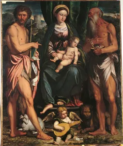 Four People Prints: Madonna and Child with St John the Baptist and St Hieronymus
