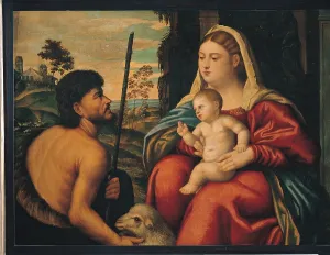 Young Men Prints: Madonna and Child with St John the Baptist