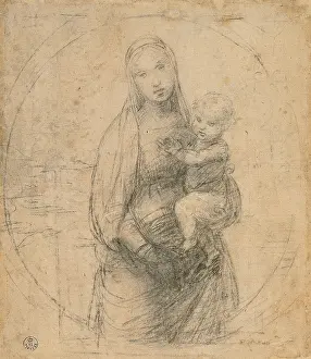 Sketch Prints: Madonna and Child at two thirds figure