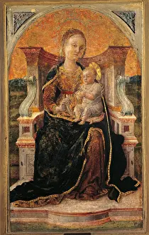 School Of Ferrara Prints: Madonna with Chiled Enthroned (Madonnina Ponzoni)