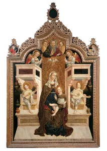 Five People Prints: Madonna Enthroned with Child and Eternal Father among Angels Musicians