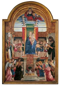John The Baptist Prints: Madonna Enthroned and Child with Sts Hilarius and John the Baptist