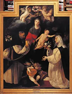 Mid Air Prints: Madonna of the Rosary, by Giovan Battista Crespi known as Cerano