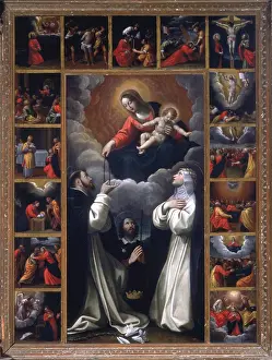 Hands Clasped Prints: Madonna of the Rosary with Saints Domenico and Catherine from Siena