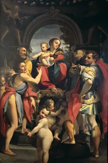 Jerome Prints: Madonna with St George, by copy from Allegri Antonio known as Correggio