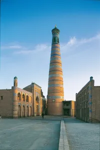 Building Exterior Prints: Madrasa or Madrasah or Madrassa and minaret of Islam Khodja (left)