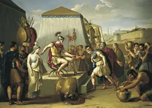 MADRAZO, Federico (1815-1894). The Continence of Scipio. 1831. The iberian prince Allucius demands to Scipio the release of his fiance. Neoclassicism. Oil on canvas. SPAIN