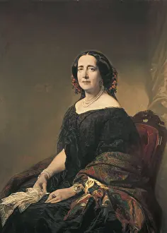 Handkerchief Prints: MADRAZO, Federico (1815-1894). Gertrudis Gomez de Avellaneda