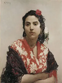 Madrazo Prints: MADRAZO, Raimundo (1841-1920). Gypsy Woman