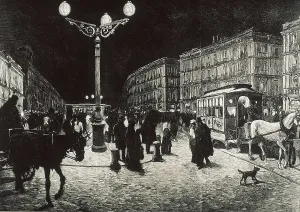 Technician Prints: Madrid (1878). The Puerta del Sol enlightened with electric light