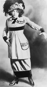 High Button Shoes Prints: Mae West (1893-1980), when she was burlesque queen, during an appearance in Chicago. 1914